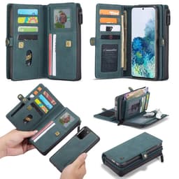 CASEME Samsung Galaxy S20 Plus Retro läder plånboksfodral - Grön