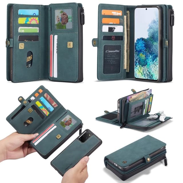 CASEME Samsung Galaxy S20 Plus Retro läder plånboksfodral - Grön