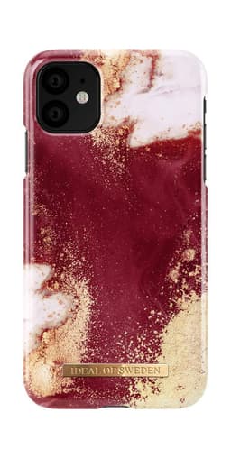 iDeal Of Sweden iPhone 11 skal - Golden Burgundy Marble