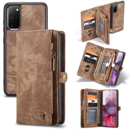 CASEME Samsung Galaxy S20 Retro läder plånboksfodral - Brun