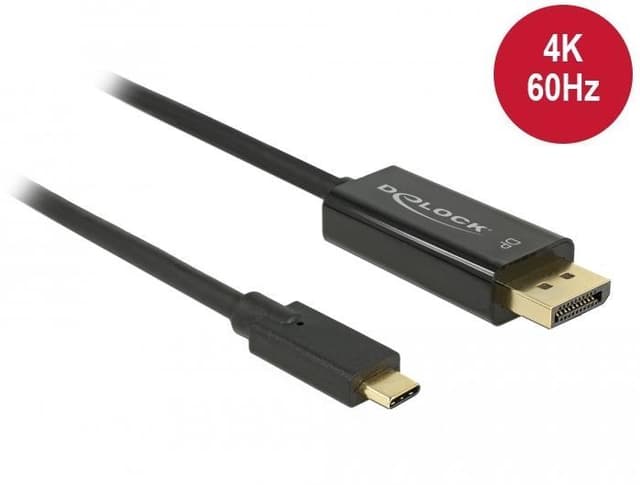 DeLock 3 m USBC till Displayport kabel UHD 4K 60Hz 21,6Gbps DP Alt Mode 1.2 HDCP 1.4