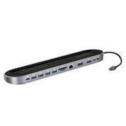 Promate BASELINK2-C Dockingstation med USB C 100W 4K HDMI 30HZ DP 4K 30Hz GIGA LAN och 4xUSB A TF SD Kortläsare AUX Audio