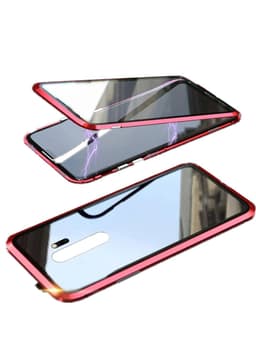 Mobildeksel med dobbeltsidig herdet glass Xiaomi Redmi Note 8P - Rød