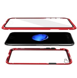 Magnetisk skall med dobbeltsidig herdet glass - iPhone 7 og 8 - Rød