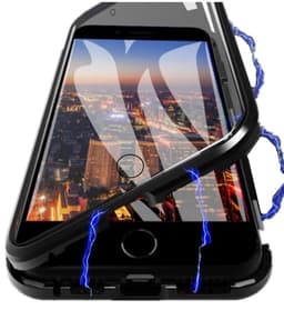 iPhone 7/8 -kotelo kaksipuolinen karkaistu lasi musta