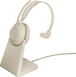 Jabra Evolve2 65 L380a MS Mono kuulokkeet lataavalla jalustalla, beige