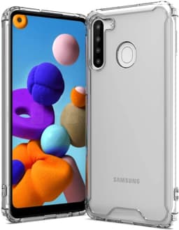 Iskunkestävä akryylikotelo - Samsung Galaxy A21 - läpinäkyvä