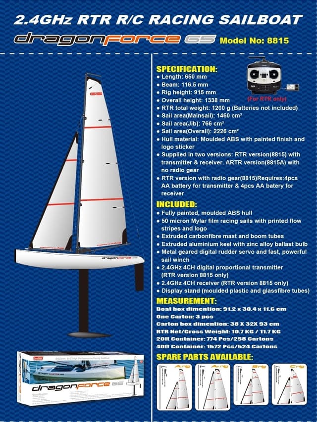 Joysway Dragon Force 65 V6 - 2.4G segelbåt PNP - Elgiganten