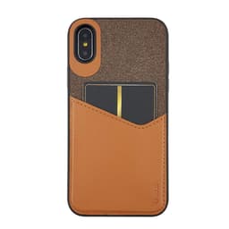 Ruskea iPhone Xs / X kuori Korttikotelolla