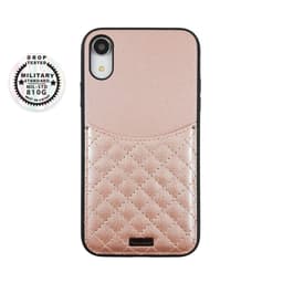 Vaaleanpunainen iPhone XR kuori Korttikotelolla