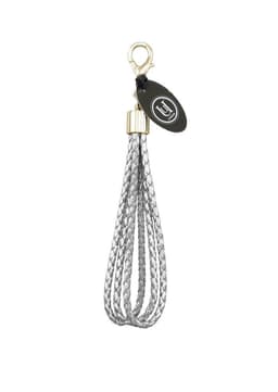 Lær tekstur Twisted veve stropp sjarm - Silver