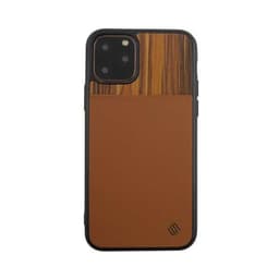 Miljøvennlig ekte lær / Wooden iPhone 11 Pro deksel - Brown