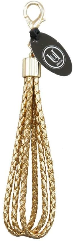Lædetekstur Twisted Weave Strap Charm - Gold