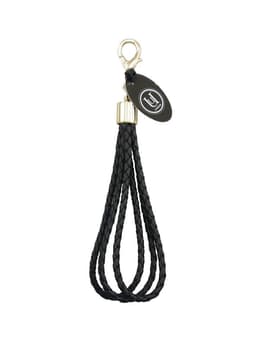 Lær tekstur Twisted veve stropp sjarm - Black