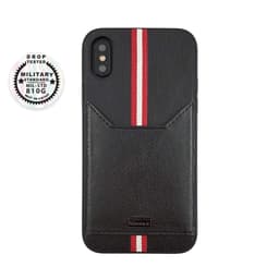 Svart/Rød iPhone Xs / X deksel med kortholder