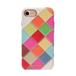 Läder iPhone 8/7 Fodral Patchwork Ostrich Tillbaka Fodral Mång