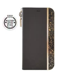 Tyylikäs Folio Musta/Kulta iPhone XR kuori