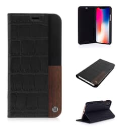 iPhone X Cae 50:50 Luxe Croc Folio tilbake deksel