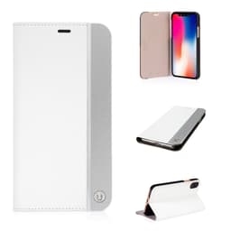 iPhone X kuori Valkoinen & Hopea Edge Perforated Folio taka kuori