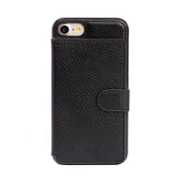 Ægte læder Sort iPhone SE / 8 / 7 etui med kortholder