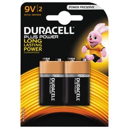 Duracell Plus Power 9V batteri (2-pakning)