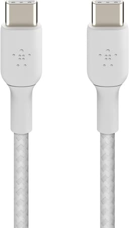 Belkin BOOST CHARGE USB-C til USB-C flettet kabel 1 m (hvit)