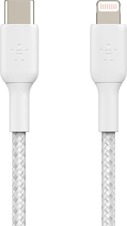 Belkin BOOST↑CHARGE USB-C til Lightning braided kabel 2m (white)