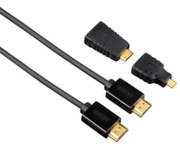 Hama HDMI-HDMI-kabel (1,5 m) + 2 HDMI-adaptere