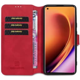 DG-Ming Lommebokdeksel 3-kort OnePlus 8 Pro (IN2020)  - RØD