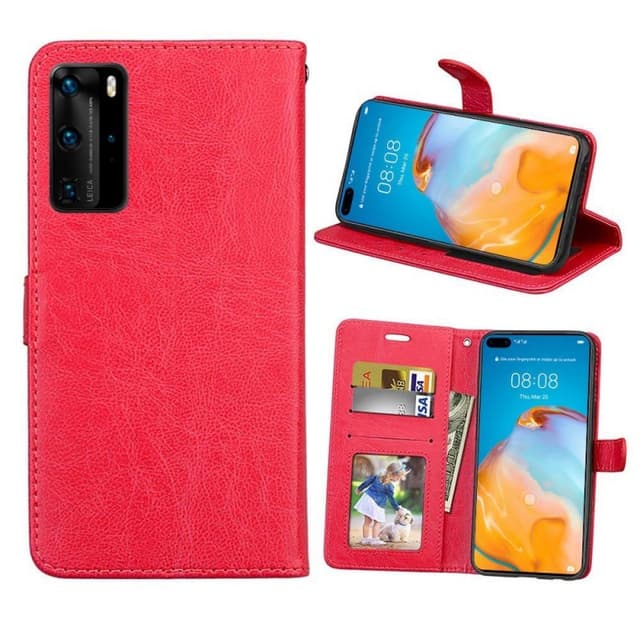 Lompakkokotelo 3-kortti Huawei P40 Pro (ELS-AN00)  - punainen