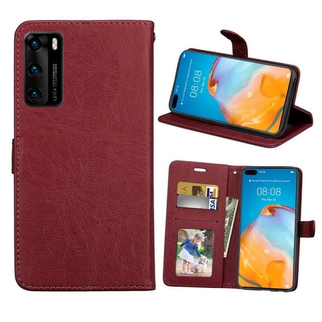 Lompakkokotelo 3-kortti Huawei P40 (ANA-AN00)  - ruskea