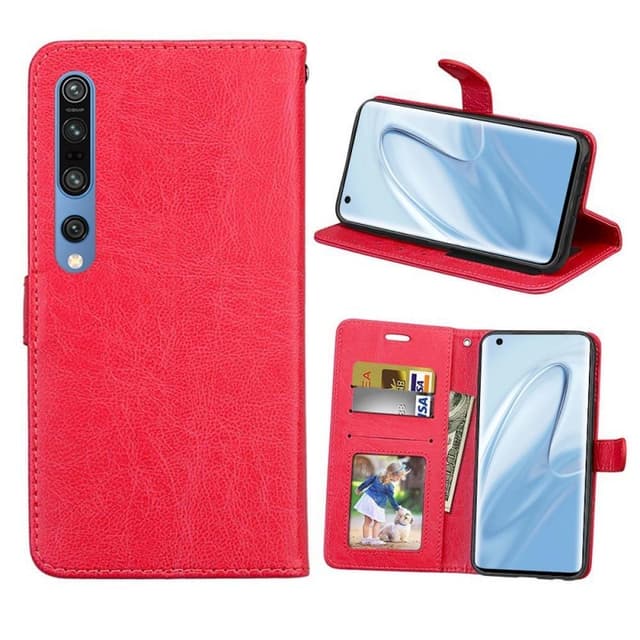 Mobil tegnebog 3-kort Xiaomi Mi 10  - rød