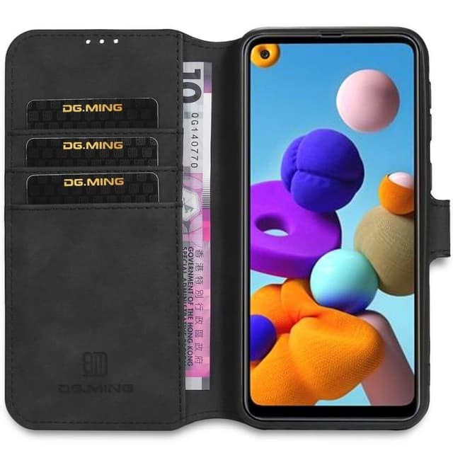 DG-Ming Lompakkokotelo 3-kortti Samsung Galaxy A21s (SM-A217F)  - must
