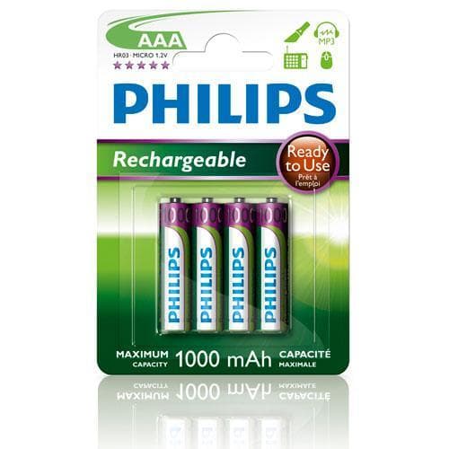 Genopladeligt batteri AAA 1000 mAh 4-pack