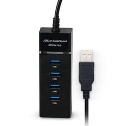 USB 3.0-hub med fire porte - sort