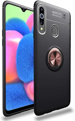 Mobiltelefonskal med ringholder Samsung Galaxy A20s - sort / rosé