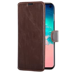 Ohut lompakkokotelo Galaxy S10 ruskea