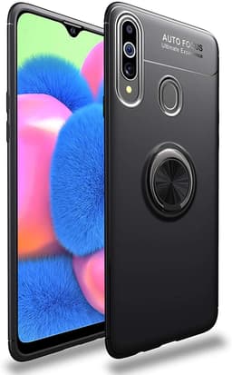 Matkapuhelinkotelo rengastelineellä Samsung Galaxy A20s - musta