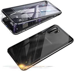 Karkaistu lasi matkapuhelinlaukku yksityisyydensuojalla Samsung Galaxy Note 10 Plus - musta
