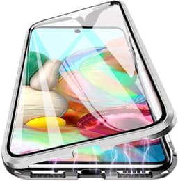 Samsung Galaxy A71 cover med skærmbeskytter sølv