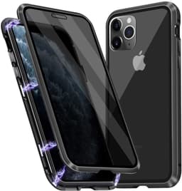 Magneettinen kannettava suojakotelo näytön suojuksella iPhone 11 Pro Maxille - musta