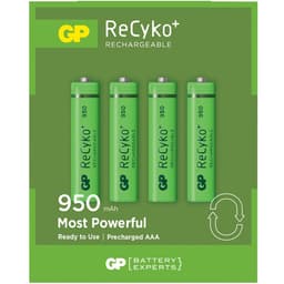 Oppladbar AAA Batt 950 4-p
