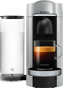 NESPRESSOVertuo Plus Deluxe kaffemaskin fra Delonghi, Sølv