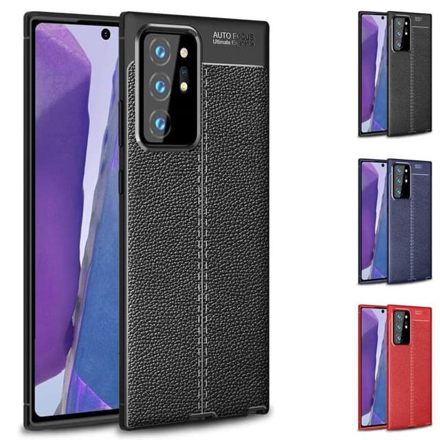 Läder mönstrat TPU skal Samsung Galaxy Note 20 Ultra  - Röd
