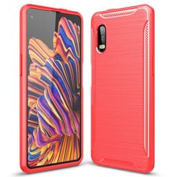 Harjattu TPU kuori Samsung Galaxy Xcover Pro  - punainen