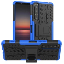 Iskunkestävä Suojakuori kotelo jalustalla Sony Xperia 1 II  - sinine