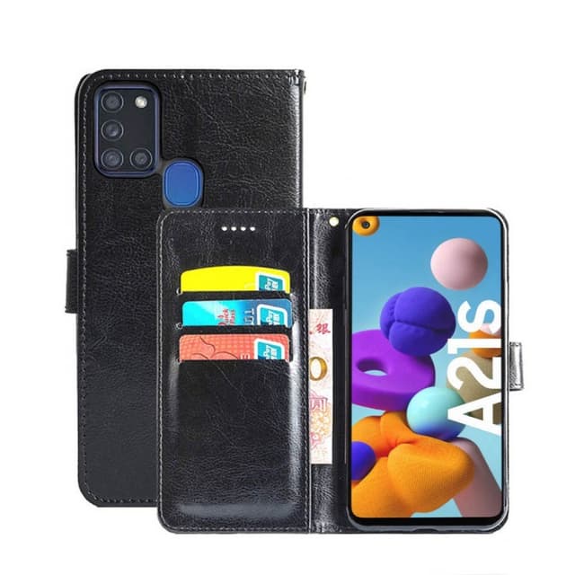 Lompakkokotelo 3-kortti Samsung Galaxy A21s (SM-A217F)  - musta