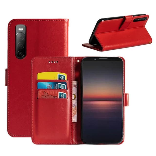 Wallet Cover 3-kort Sony Xperia 10 II  - rød