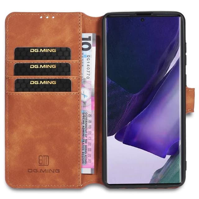 DG-Ming mobil lommebok 3-kort Samsung Galaxy Note 20  - brun