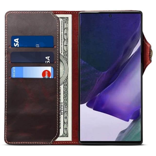 Lommebokdeksel 3-korts ekte lær Samsung Galaxy Note 20  - oxblood